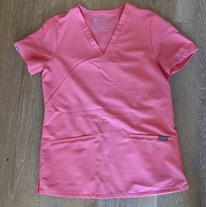 Figs XS hot pink top